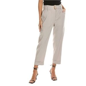 New VINCE Belted Linen-Blend Pant